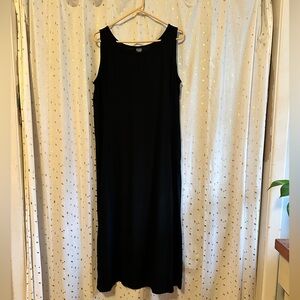 Eileen Fisher Classic Black Sleeveless Silk Dress